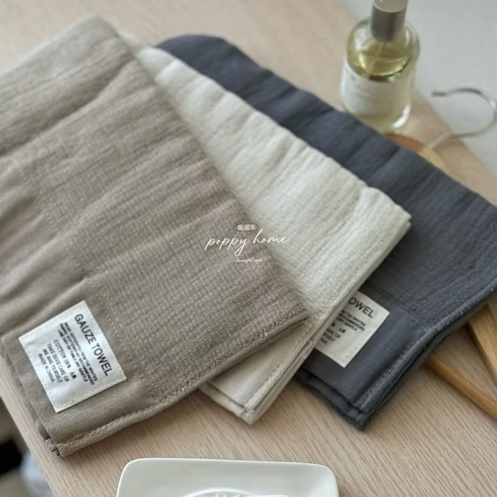 poppy-洗澡的儀式感 純棉毛巾 侘寂風簡約藝文素雅素色吸水透氣 不掉毛 皺皺紗毛巾 100%精梳棉 親膚-細節圖5