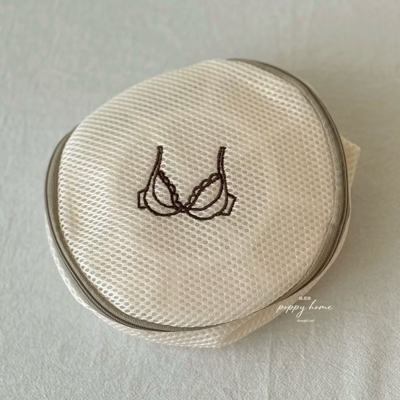 poppy-洗衣服必備 加厚刺繡 米黃色洗衣袋 洗衣網袋 衣物護洗袋 洗衣袋 洗衣網-規格圖3