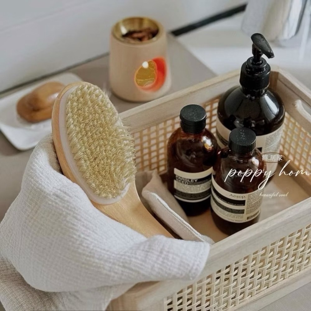 poppy-手工藤編收納盒 木籃 木盒收納籃 桌上收納盒 餐桌收納 櫃子收納 雜物收納框 化妝品收納-細節圖5