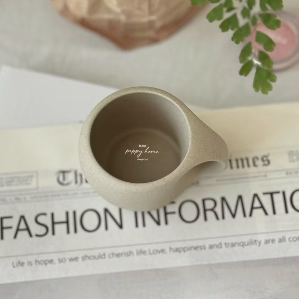 poppy-日式復古咖啡杯 粗陶精緻拿鐵杯 灣灣杯 水杯 杯子湯匙組 甜品杯 趣味 交換禮物 侘寂風-細節圖6