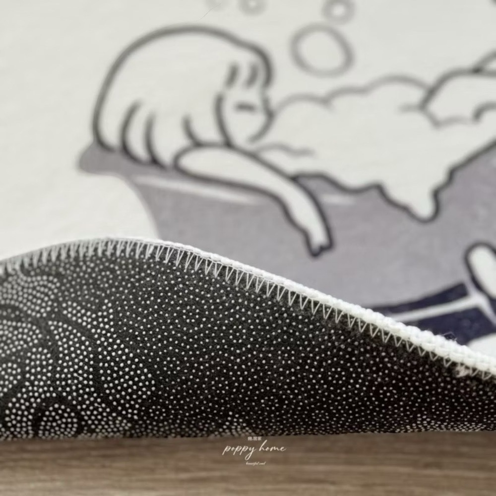 poppy-仿羊絨吸水地毯 橢圓形地毯 簡約時尚 北歐現代 地墊 浴室 臥室 仿羔羊 地毯  腳踏墊廁所 厚款-細節圖3