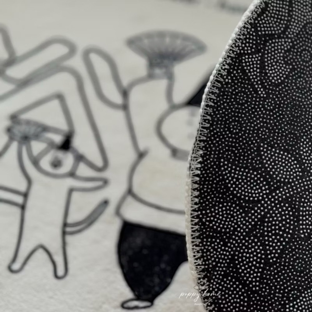 poppy-日式文藝 仿羊絨吸水地毯 北歐 地墊 浴室 臥室 客廳 仿羔羊 仿羊毛 地毯  腳踏墊廁所 厚款-細節圖3