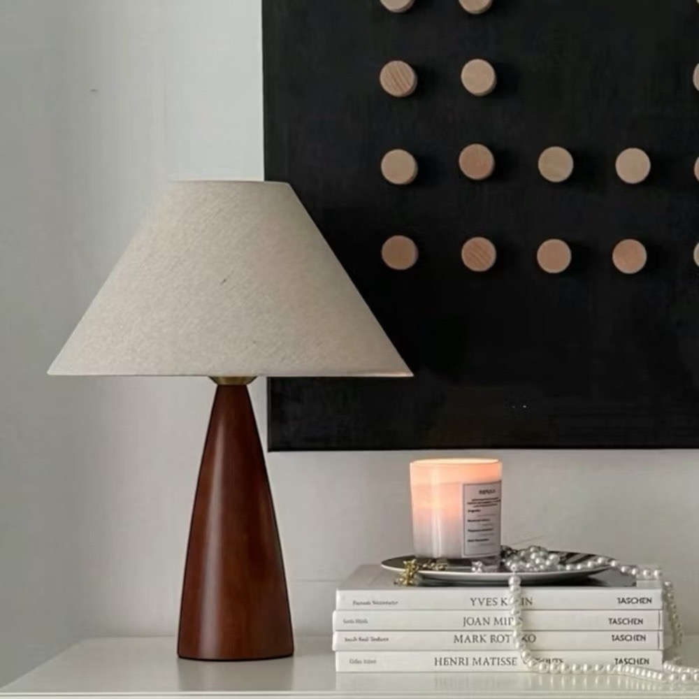 poppy-侘寂風實木復古檯燈 高顏值 三色燈光 中古風檯燈 氛圍感燈具 床頭燈 LED中古vintage-細節圖3