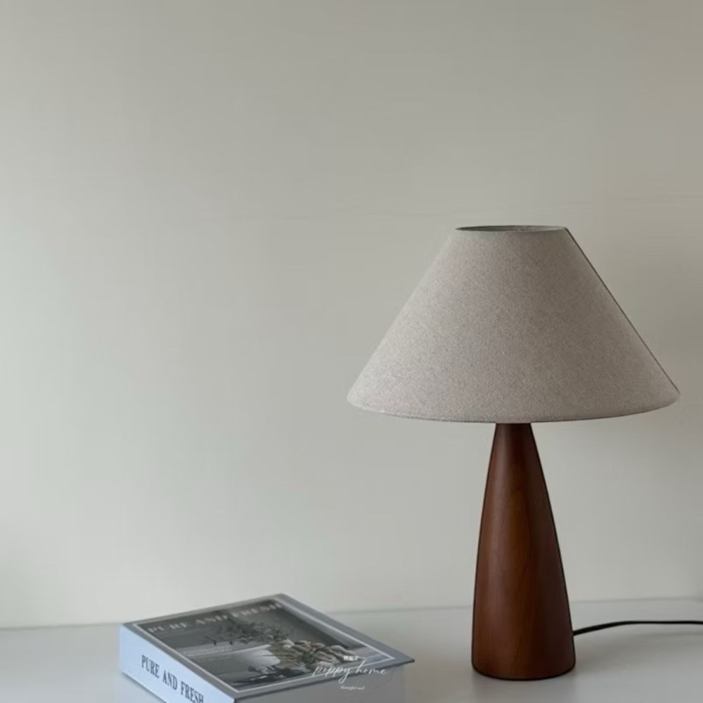 poppy-侘寂風實木復古檯燈 高顏值 三色燈光 中古風檯燈 氛圍感燈具 床頭燈 LED中古vintage-規格圖8