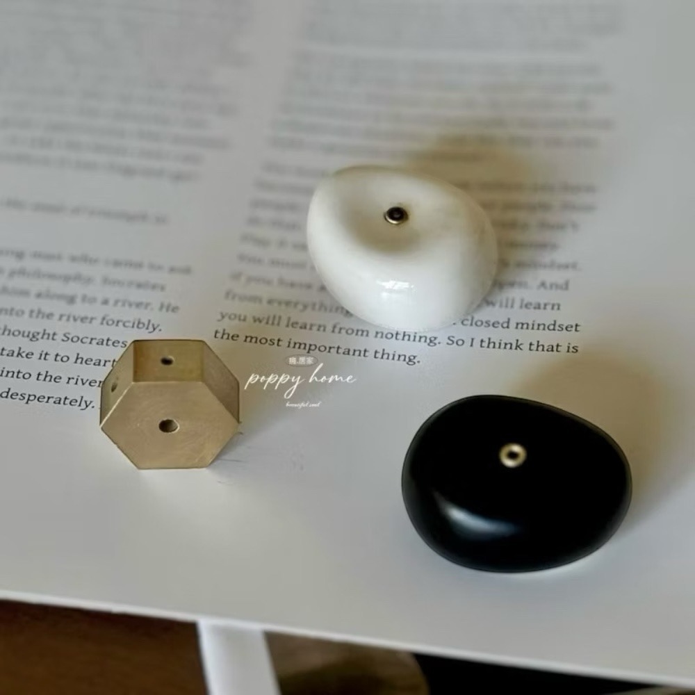 poppy-純黃銅六角多孔香插 線香 薰香 香插 薰香座 陶瓷魔豆 無印風 香皿-細節圖2