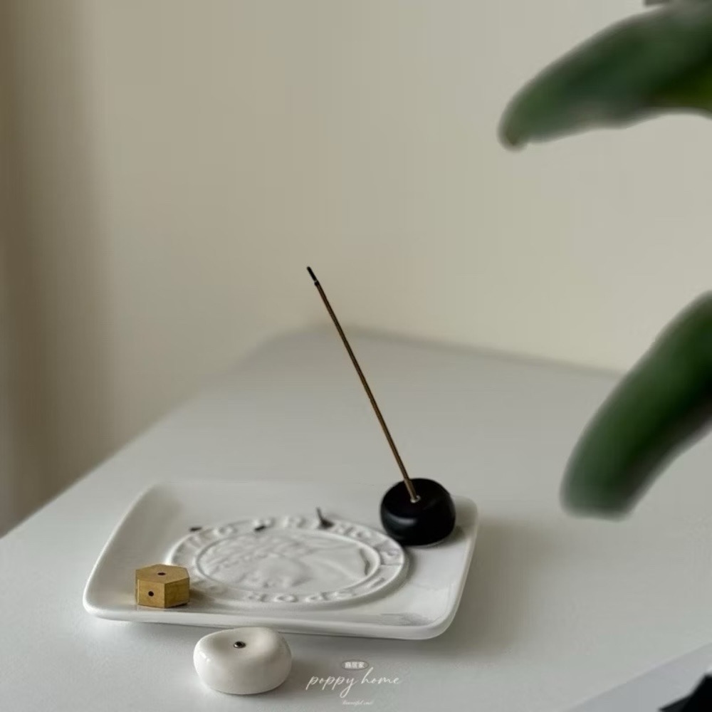 poppy-純黃銅六角多孔香插 線香 薰香 香插 薰香座 陶瓷魔豆 無印風 香皿-細節圖3