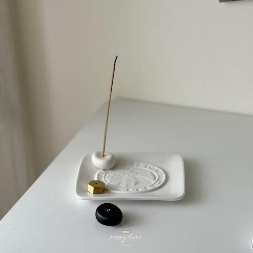 poppy-純黃銅六角多孔香插 線香 薰香 香插 薰香座 陶瓷魔豆 無印風 香皿-細節圖4