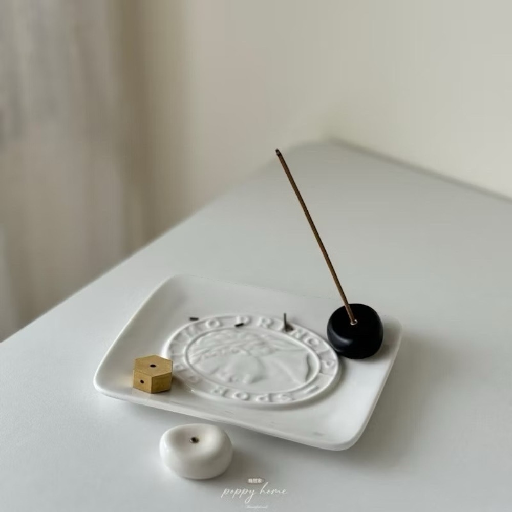 poppy-純黃銅六角多孔香插 線香 薰香 香插 薰香座 陶瓷魔豆 無印風 香皿-細節圖5