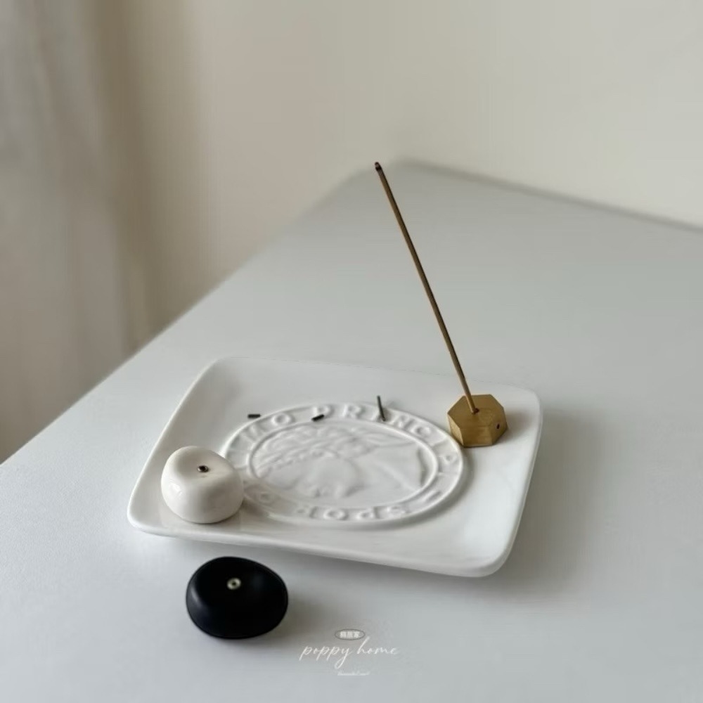 poppy-純黃銅六角多孔香插 線香 薰香 香插 薰香座 陶瓷魔豆 無印風 香皿-細節圖7