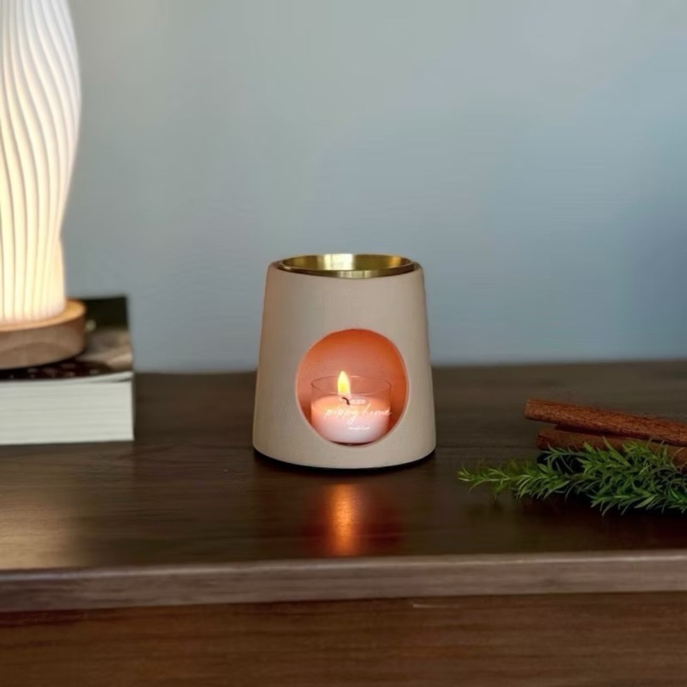 ｜原創｜poppy-素陶香薰爐日式 蠟燭爐 精油香磚檀香爐沉香爐日式茶道香道 無煙 純銅 香皿 聖木 鼠尾草 侘寂風-細節圖6