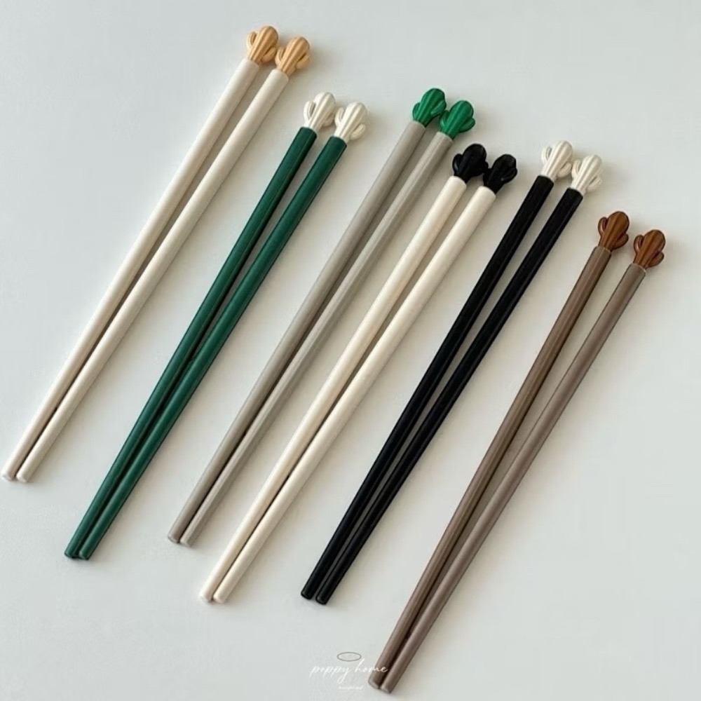 poppy-仙人掌合金筷子 日式筷子 環保餐具 餐廳筷子 抗菌筷 耐高溫筷子 餐具 碗筷 長筷 可機洗 質感筷子-細節圖4