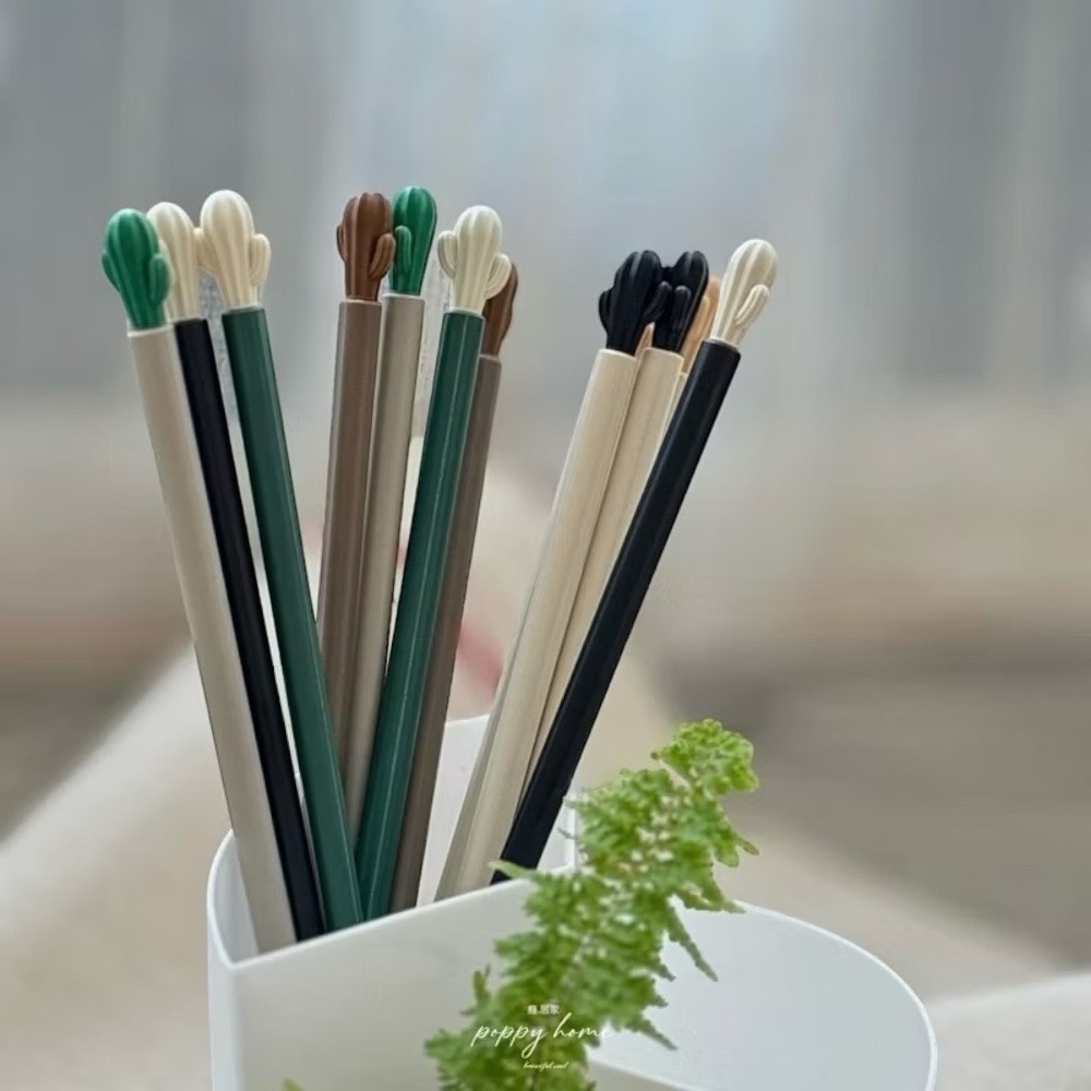 poppy-仙人掌合金筷子 日式筷子 環保餐具 餐廳筷子 抗菌筷 耐高溫筷子 餐具 碗筷 長筷 可機洗 質感筷子-細節圖6