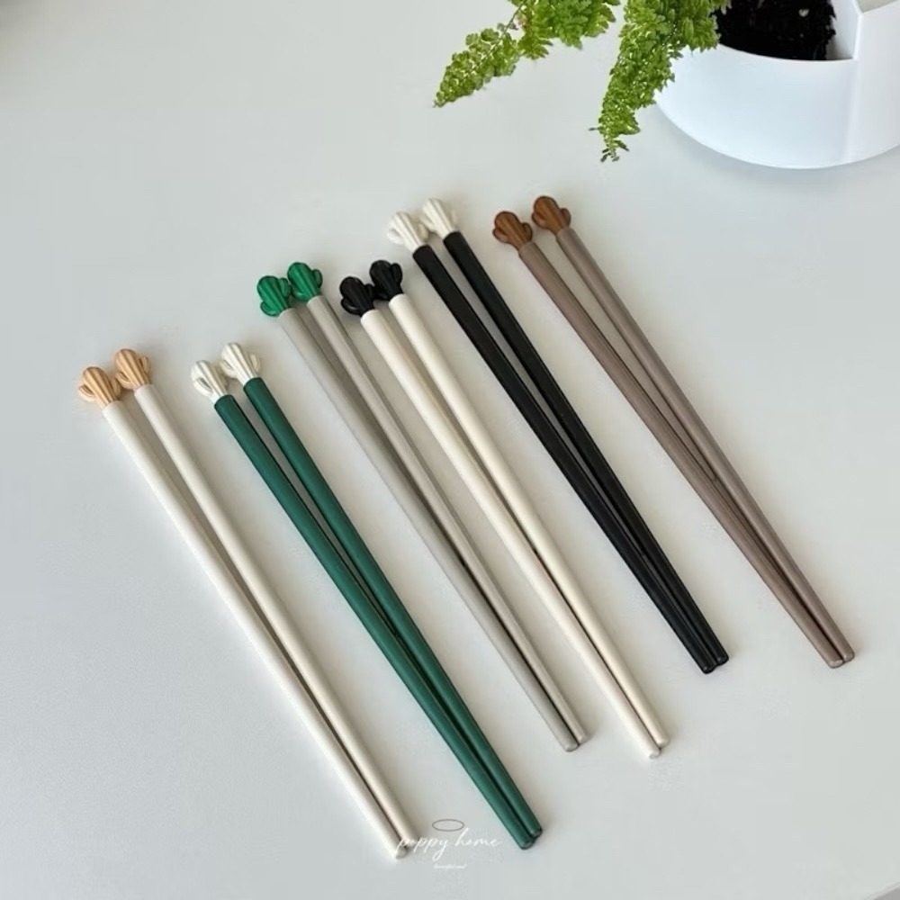 poppy-仙人掌合金筷子 日式筷子 環保餐具 餐廳筷子 抗菌筷 耐高溫筷子 餐具 碗筷 長筷 可機洗 質感筷子-細節圖7