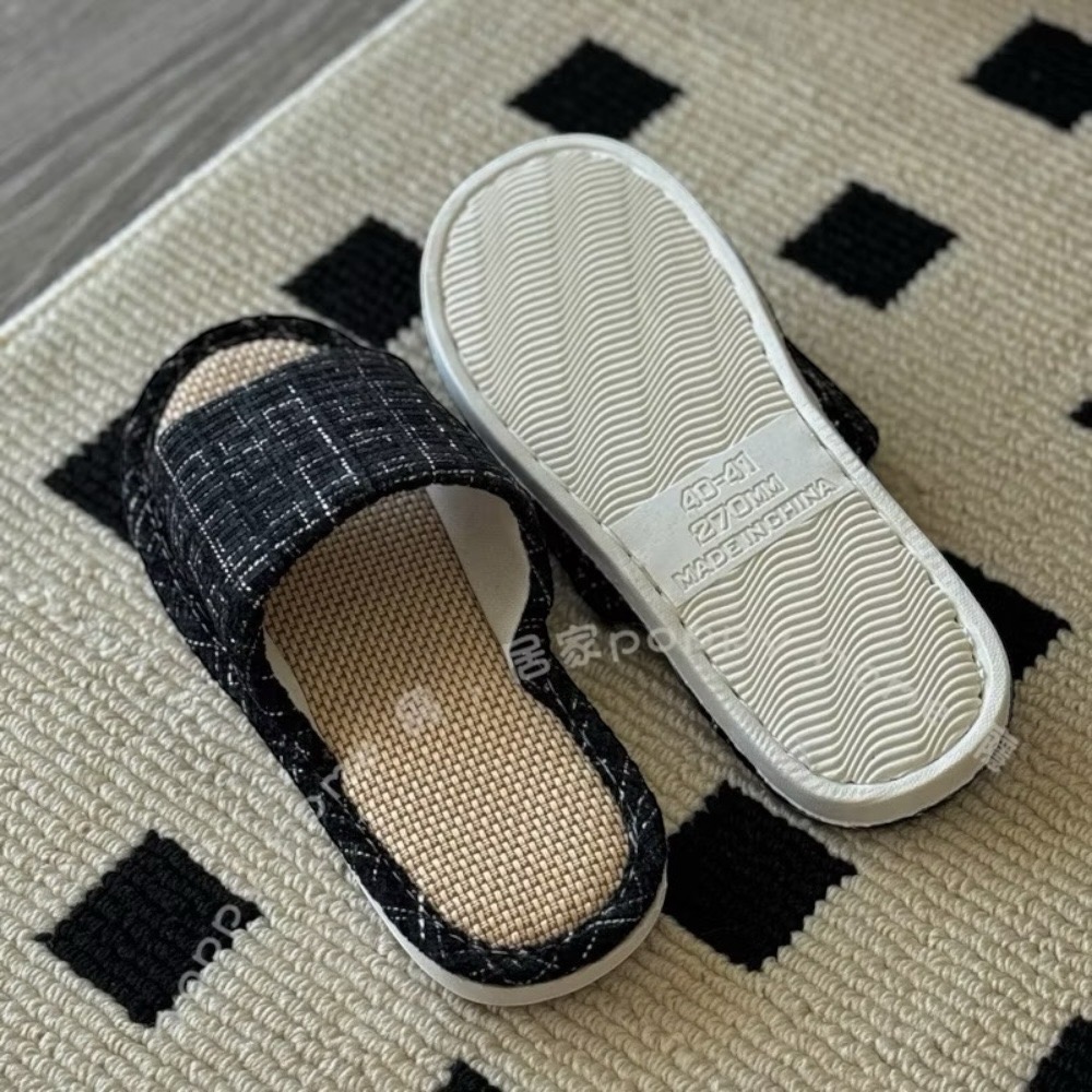 poppy-亞麻針織拖鞋 拖鞋 室內拖鞋  拖鞋 舒適 便鞋 防滑室內拖鞋 高回彈不累腳 情侶拖鞋 居家生活-細節圖4