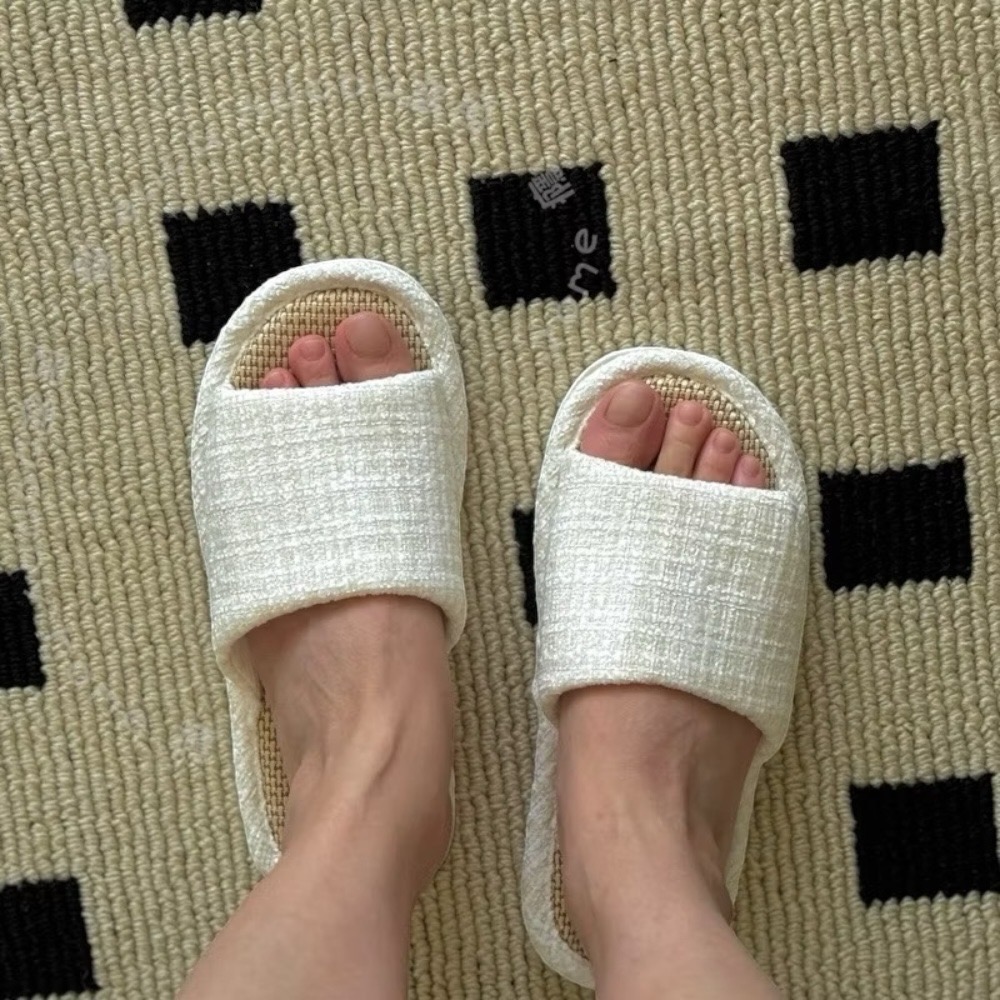 poppy-亞麻針織拖鞋 拖鞋 室內拖鞋  拖鞋 舒適 便鞋 防滑室內拖鞋 高回彈不累腳 情侶拖鞋 居家生活-細節圖5