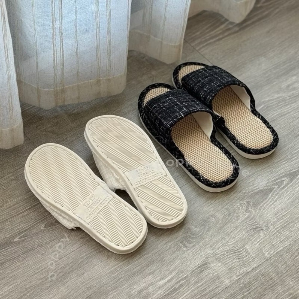 poppy-亞麻針織拖鞋 拖鞋 室內拖鞋  拖鞋 舒適 便鞋 防滑室內拖鞋 高回彈不累腳 情侶拖鞋 居家生活-細節圖7