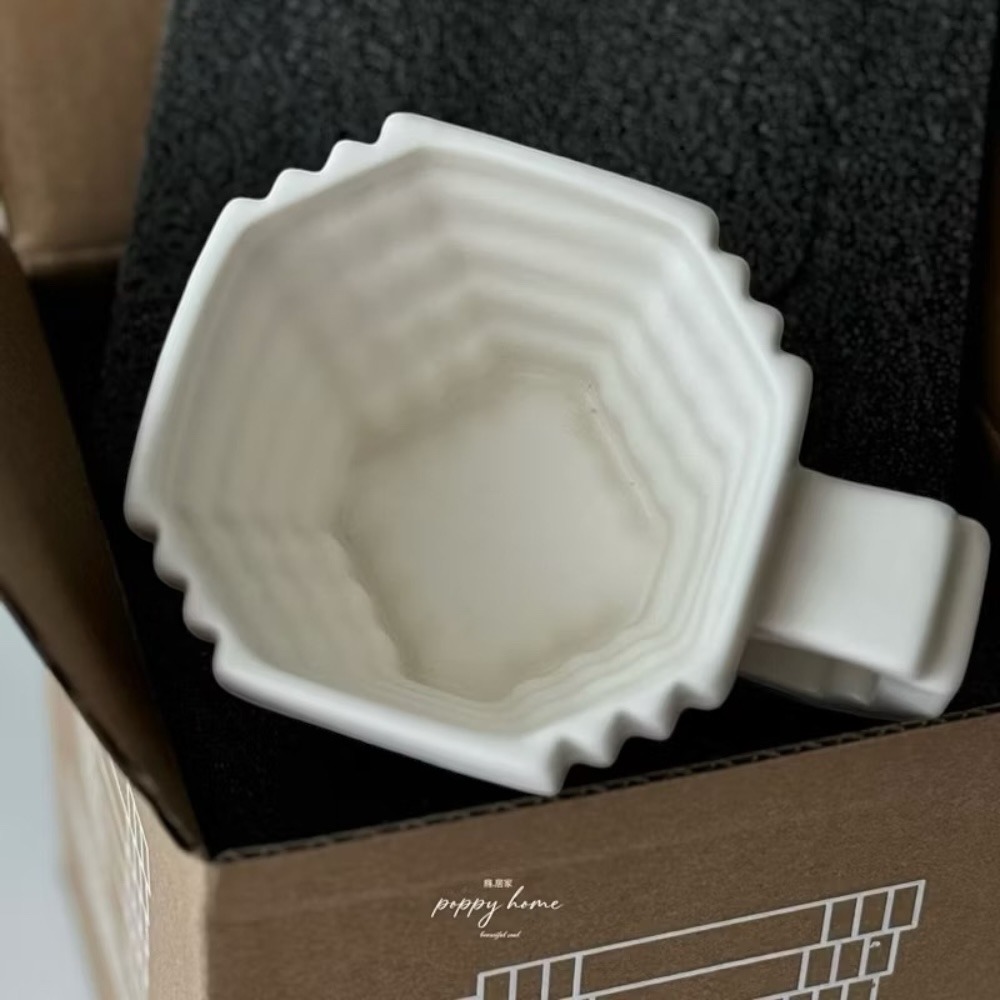 ｜原創｜poppy-建築立體咖啡杯盤 質感手作咖啡杯 早餐杯 簡約 北歐風 咖啡杯 陶瓷杯 水杯 咖啡杯組-細節圖6