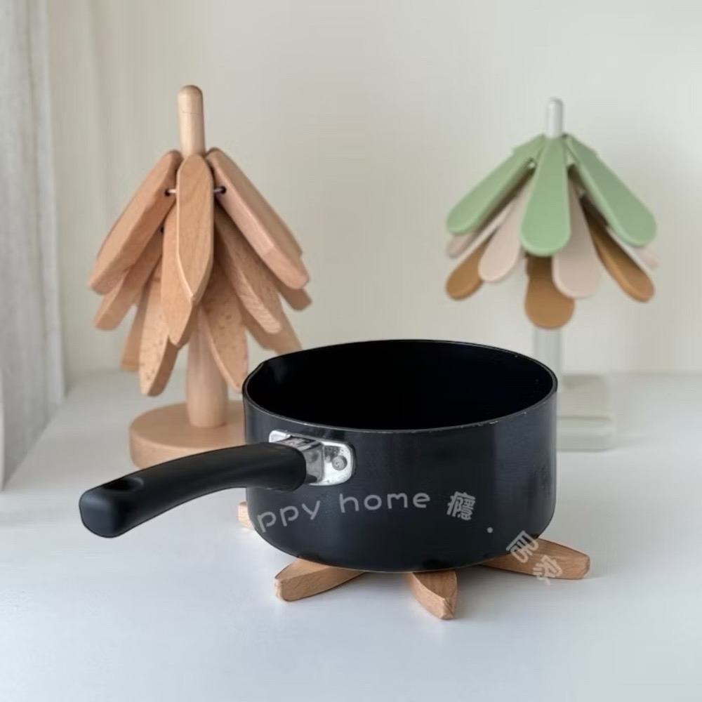 poppy-聖誕樹餐墊 隔熱墊 杯墊 耐熱墊 北歐 硅膠 櫸木 黑胡桃木 實木隔熱墊 防燙耐高溫鍋墊 杯墊-細節圖3