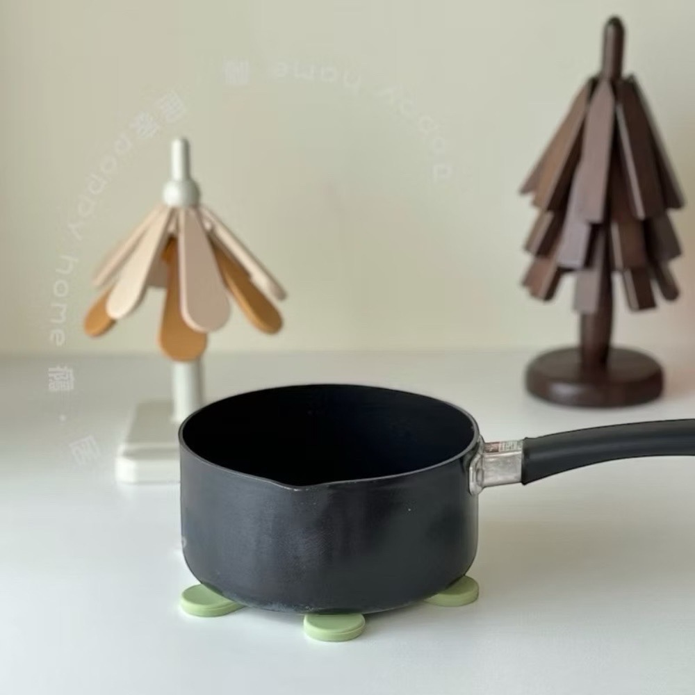 poppy-聖誕樹餐墊 隔熱墊 杯墊 耐熱墊 北歐 硅膠 櫸木 黑胡桃木 實木隔熱墊 防燙耐高溫鍋墊 杯墊-細節圖5