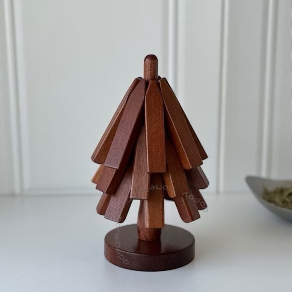 poppy-聖誕樹餐墊 隔熱墊 杯墊 耐熱墊 北歐 硅膠 櫸木 黑胡桃木 實木隔熱墊 防燙耐高溫鍋墊 杯墊-規格圖9