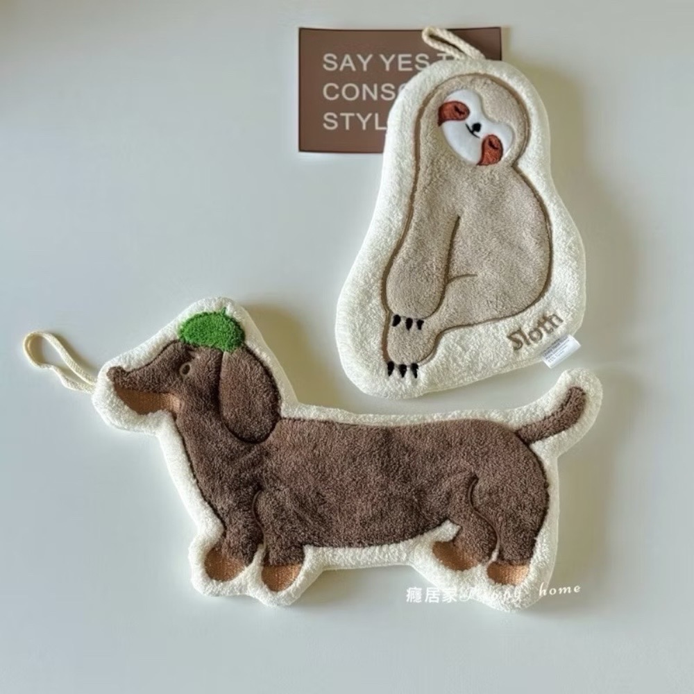 poppy-癮居家 臘腸狗擦手巾 珊瑚絨 擦手毛巾 擦手紙 吸水擦手毛巾 擦手布 毛巾 抹布 廚房浴室 居家生活-細節圖2