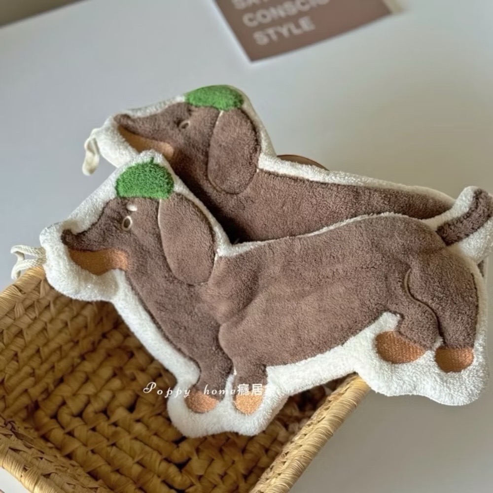 poppy-癮居家 臘腸狗擦手巾 珊瑚絨 擦手毛巾 擦手紙 吸水擦手毛巾 擦手布 毛巾 抹布 廚房浴室 居家生活-細節圖4