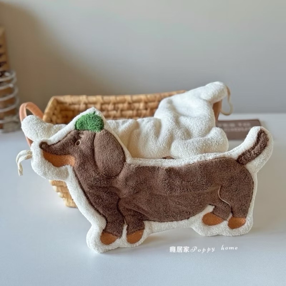 poppy-癮居家 臘腸狗擦手巾 珊瑚絨 擦手毛巾 擦手紙 吸水擦手毛巾 擦手布 毛巾 抹布 廚房浴室 居家生活-細節圖5