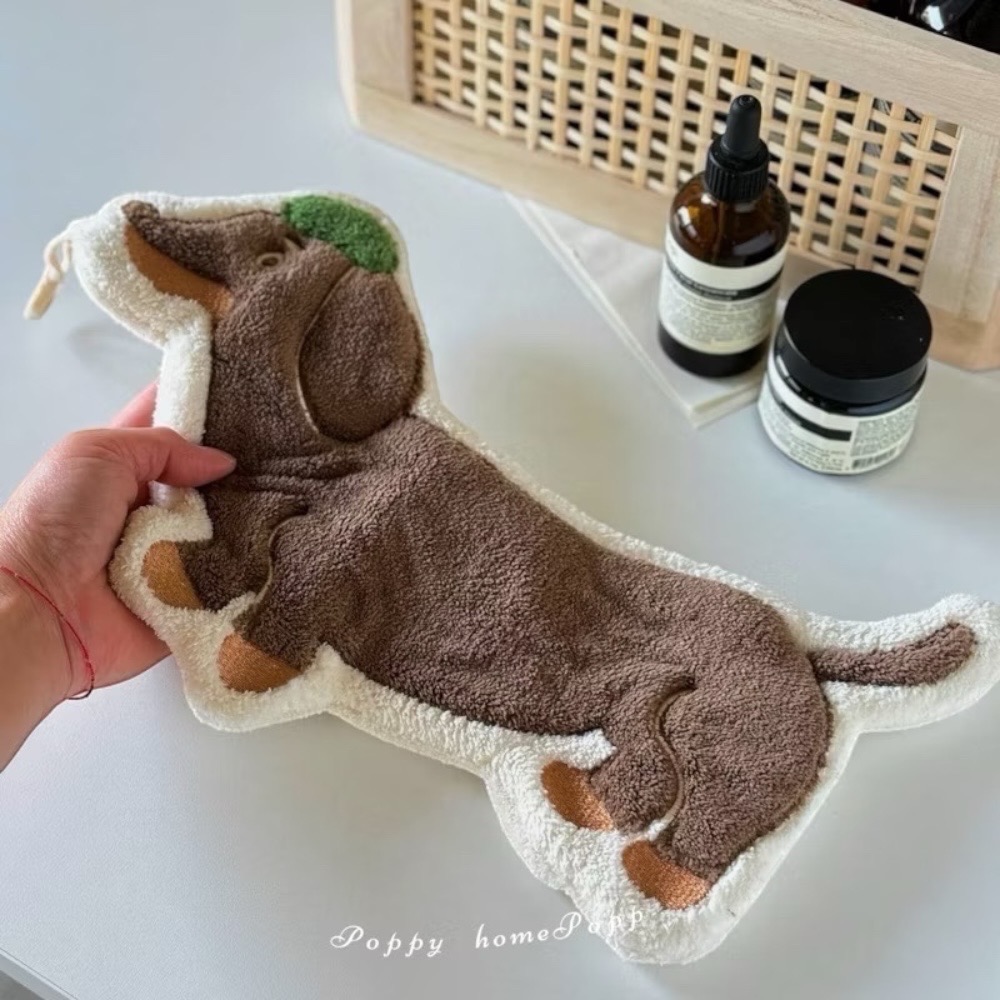poppy-癮居家 臘腸狗擦手巾 珊瑚絨 擦手毛巾 擦手紙 吸水擦手毛巾 擦手布 毛巾 抹布 廚房浴室 居家生活-細節圖6