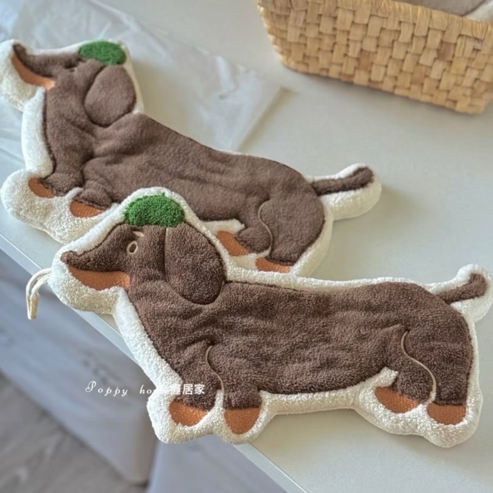 poppy-癮居家 臘腸狗擦手巾 珊瑚絨 擦手毛巾 擦手紙 吸水擦手毛巾 擦手布 毛巾 抹布 廚房浴室 居家生活-細節圖7