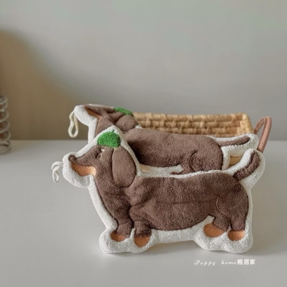 poppy-癮居家 臘腸狗擦手巾 珊瑚絨 擦手毛巾 擦手紙 吸水擦手毛巾 擦手布 毛巾 抹布 廚房浴室 居家生活-細節圖9