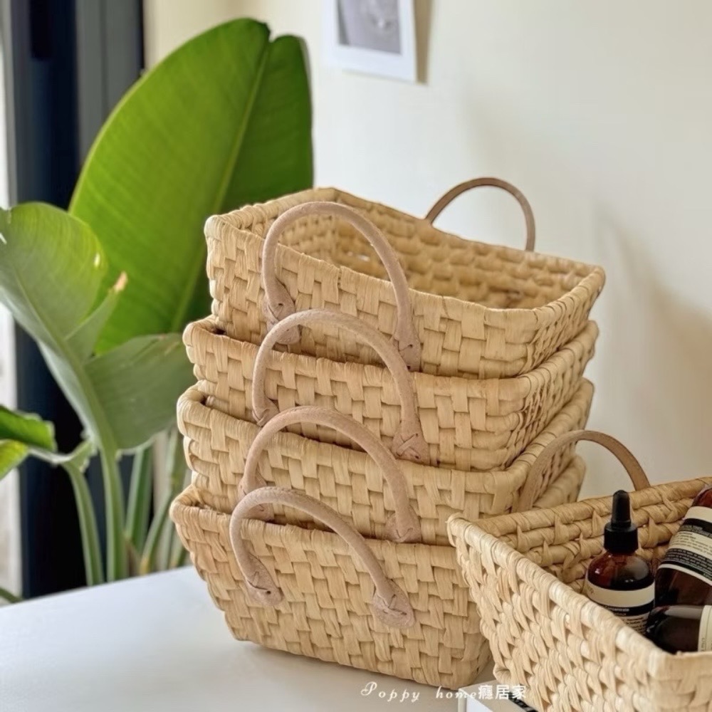 ｜原創｜poppy-癮居家 手工環保玉米皮編織籃 桌上置物籃 餐桌置物籃 櫃子收納 雜物收納 水果盤 收納 居家生活-細節圖2