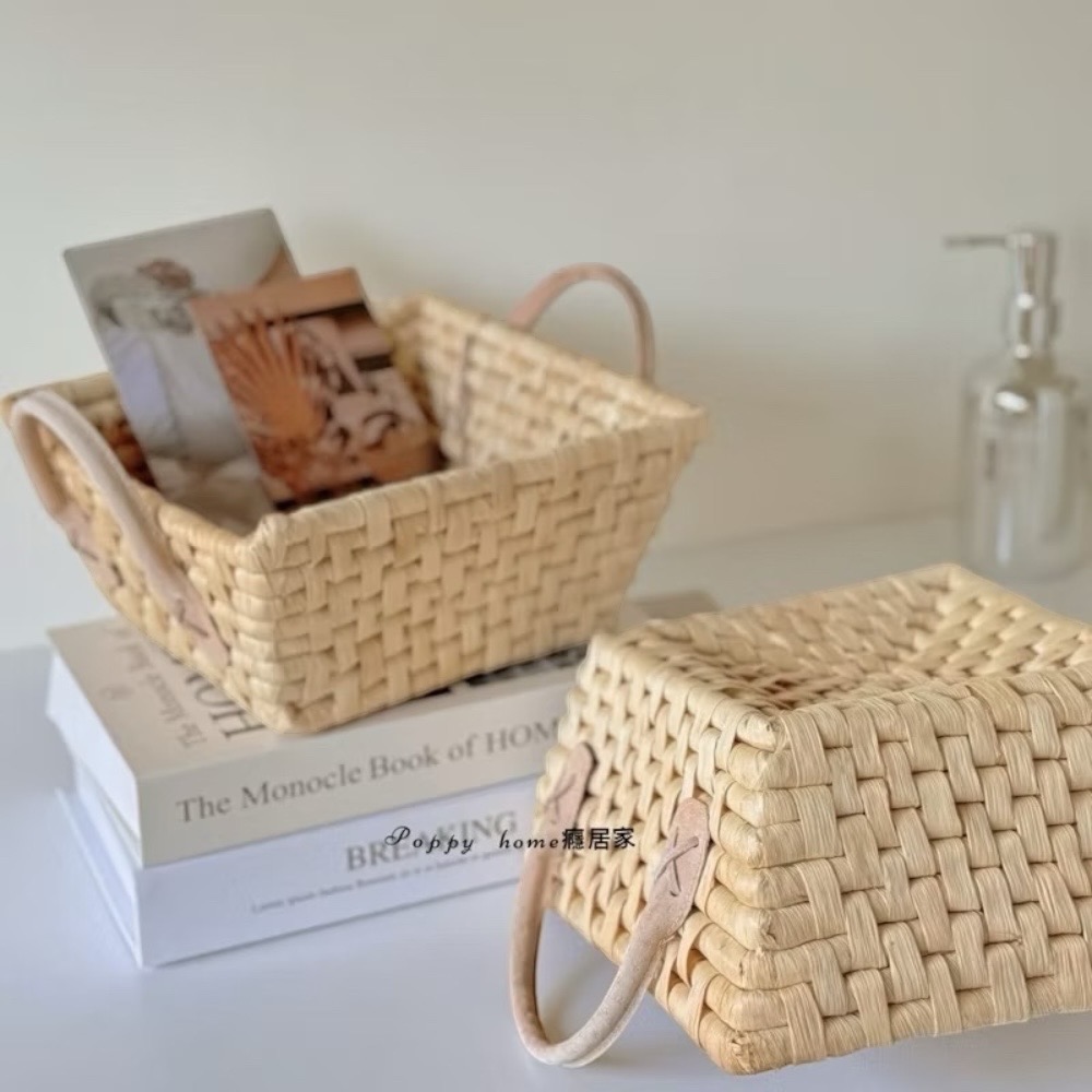｜原創｜poppy-癮居家 手工環保玉米皮編織籃 桌上置物籃 餐桌置物籃 櫃子收納 雜物收納 水果盤 收納 居家生活-細節圖3
