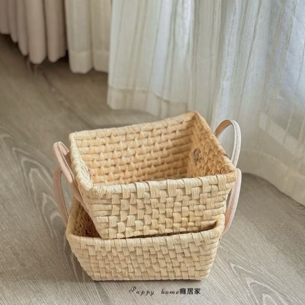 ｜原創｜poppy-癮居家 手工環保玉米皮編織籃 桌上置物籃 餐桌置物籃 櫃子收納 雜物收納 水果盤 收納 居家生活-細節圖4