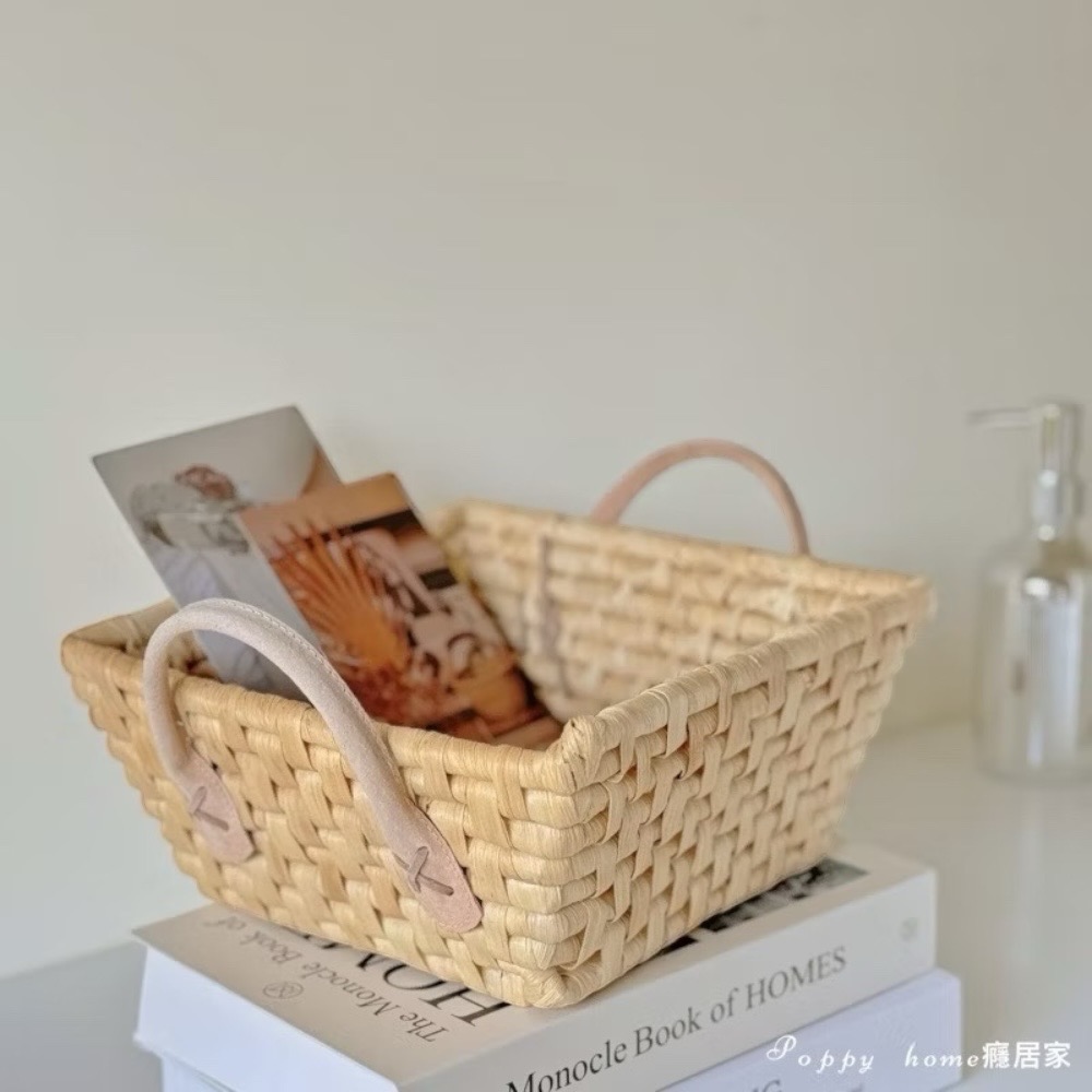 ｜原創｜poppy-癮居家 手工環保玉米皮編織籃 桌上置物籃 餐桌置物籃 櫃子收納 雜物收納 水果盤 收納 居家生活-細節圖7