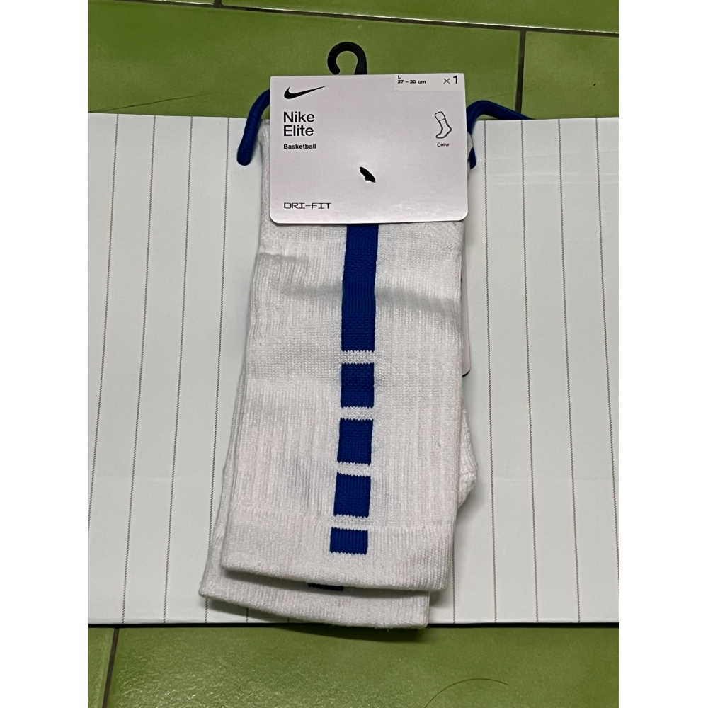 NIKE ELITE DRY 白藍 籃球襪 長襪 菁英 SX7622-111-細節圖3