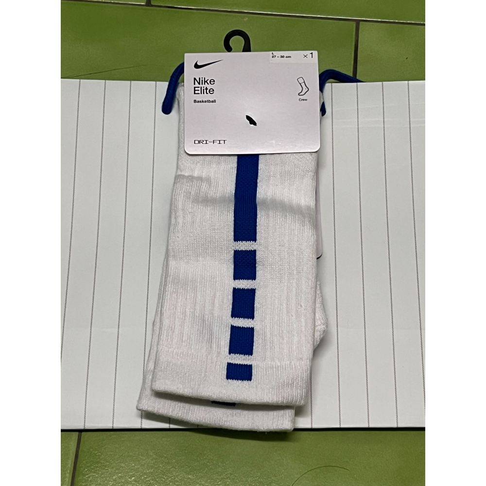 NIKE ELITE DRY 白藍 籃球襪 長襪 菁英 SX7622-111-細節圖4