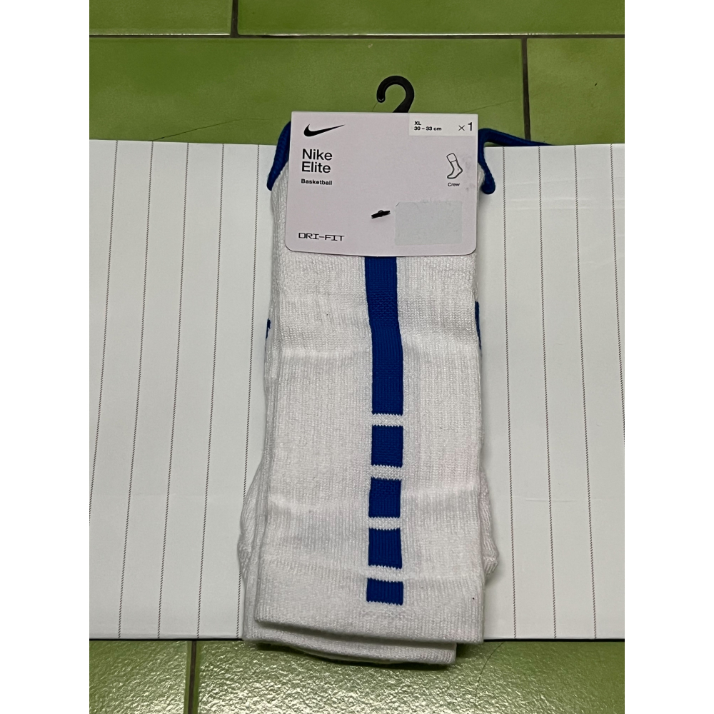 NIKE ELITE DRY 白藍 籃球襪 長襪 菁英 SX7622-111-細節圖8