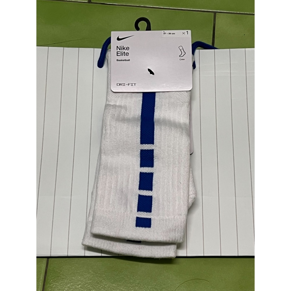 NIKE ELITE DRY 白藍 籃球襪 長襪 菁英 SX7622-111-規格圖8