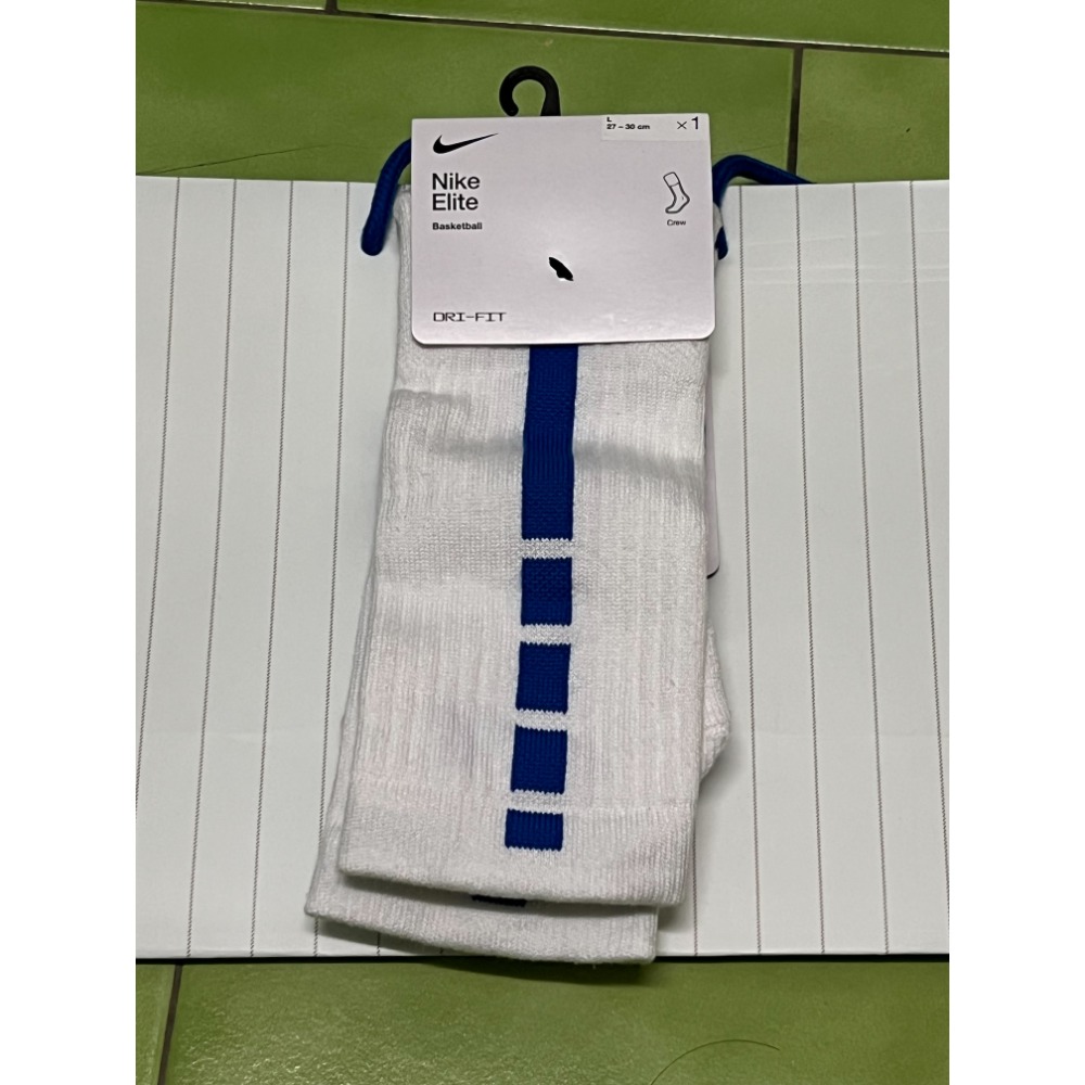 NIKE ELITE DRY 白藍 籃球襪 長襪 菁英 SX7622-111-規格圖8