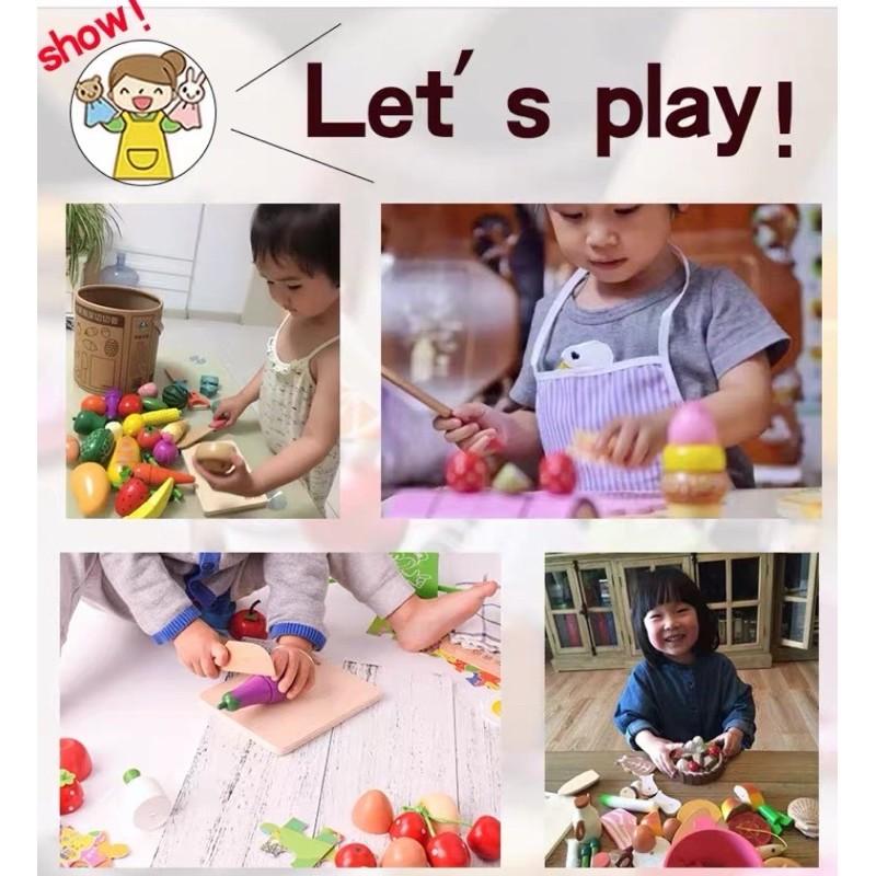 MVE小舖 切切樂配件「廚具餐具零售區」 木製玩具切切樂 木製家家酒 鍋具切切樂 草莓餐具 草莓廚具 家家酒  兒童玩具-細節圖5
