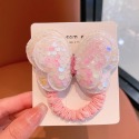 MVE小舖 韓國亮片蝴蝶結髮圈 蝴蝶結髮圈 髮飾 髮繩 蝴蝶結髮飾 兒童髮飾 女童髮飾 大腸圈 兒童蝴蝶結髮圈 髮夾-規格圖9