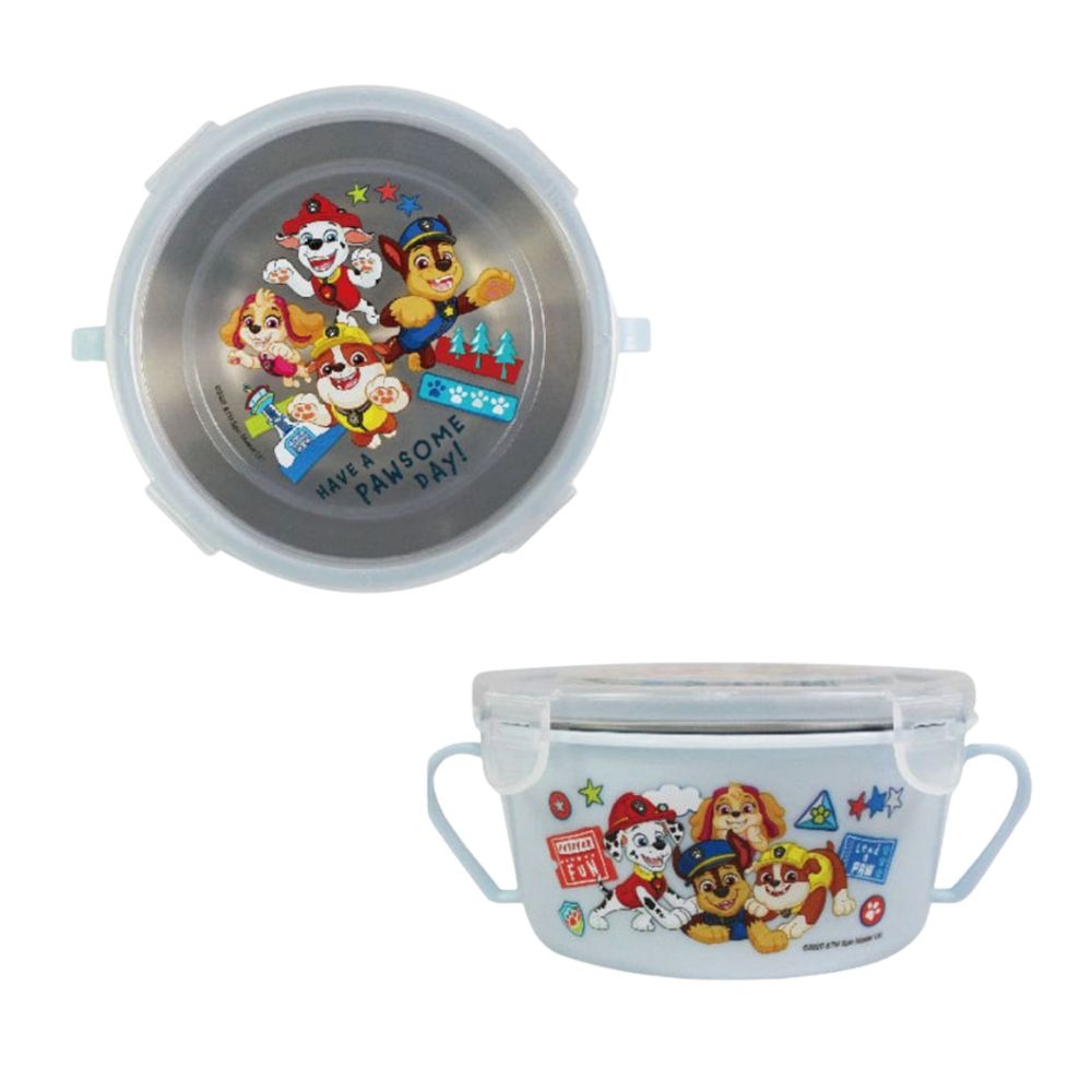 不鏽鋼雙耳隔熱餐碗 台灣製造 正版授權 450ml 不鏽鋼餐碗 304不鏽鋼 兒童餐碗迪士尼 三麗歐 汪汪隊-規格圖6