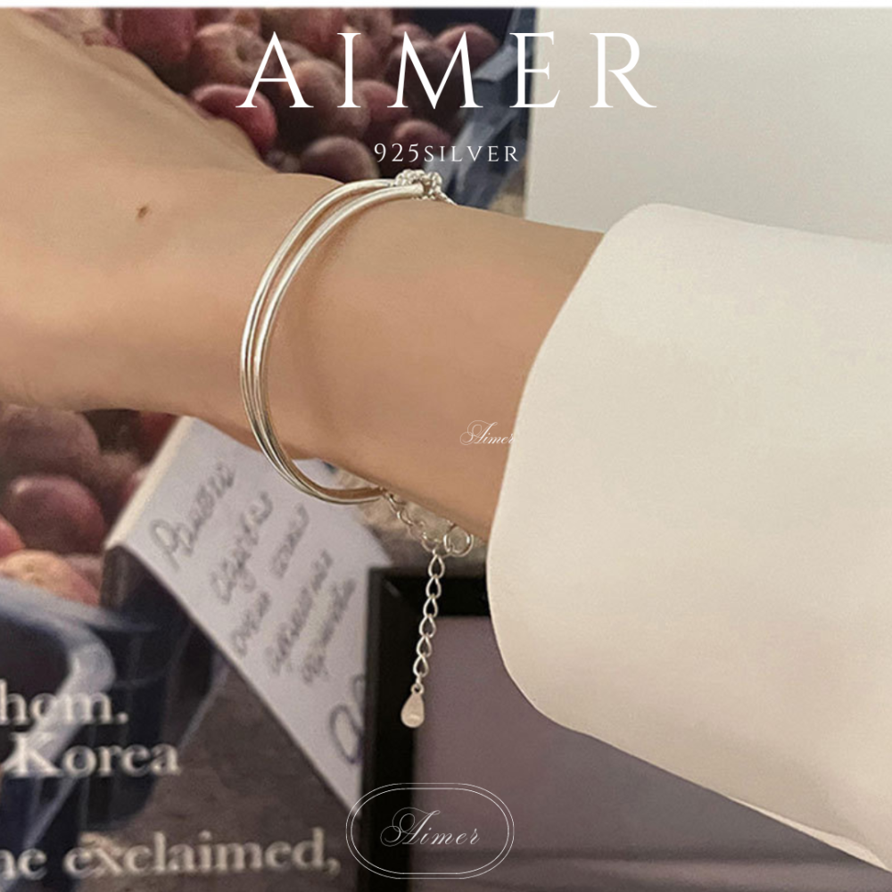 ⟪Aimer ac⟫韓系S925純銀 設計感麻繩 弧線 打結手鍊 手環 ｜銀色｜24年新款輕奢飾品【台灣現貨+預購】-細節圖5