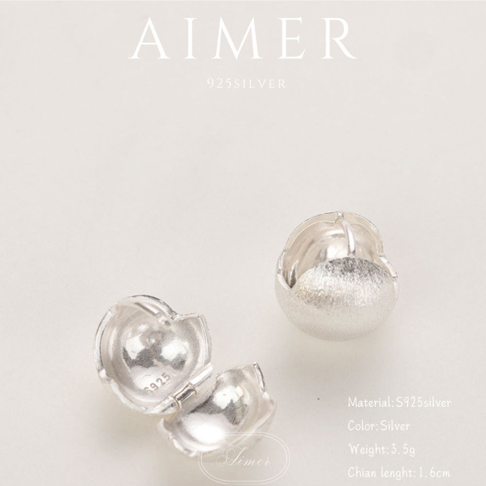 ⟪Aimer ac⟫韓系S925純銀 歐美金屬圓形 磨砂拉絲圓環耳環  ｜銀色｜24年新款輕奢飾品【台灣現貨+預購】-細節圖6