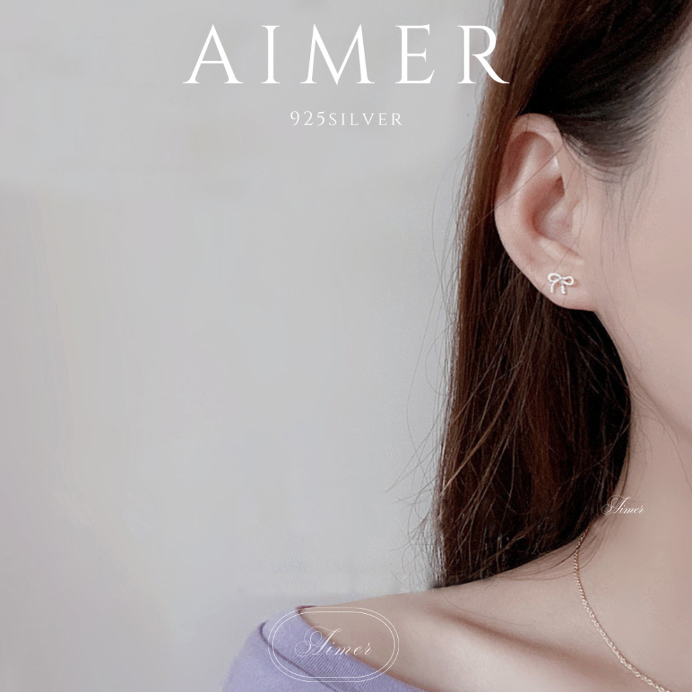⟪Aimer ac⟫韓系S925純銀 蝴蝶結耳環 耳針  緞帶耳環｜銀色｜24年新款輕奢飾品【台灣現貨+預購】-細節圖3
