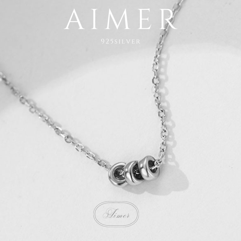 《Aimer ac》韓國 S925純銀項鍊 三圓環項鍊 鎖骨項鍊女 ｜金、銀色｜24年新款輕奢飾品【台灣現貨+預購】-細節圖2