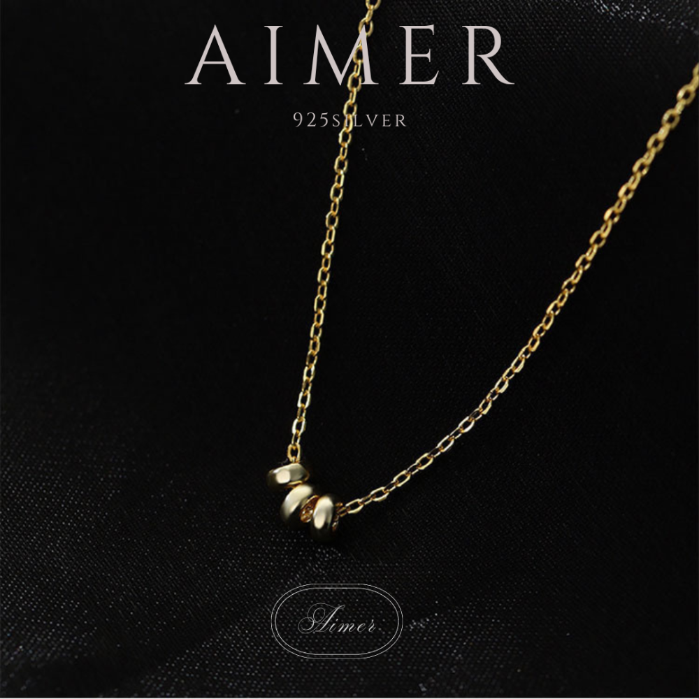 《Aimer ac》韓國 S925純銀項鍊 三圓環項鍊 鎖骨項鍊女 ｜金、銀色｜24年新款輕奢飾品【台灣現貨+預購】-規格圖8