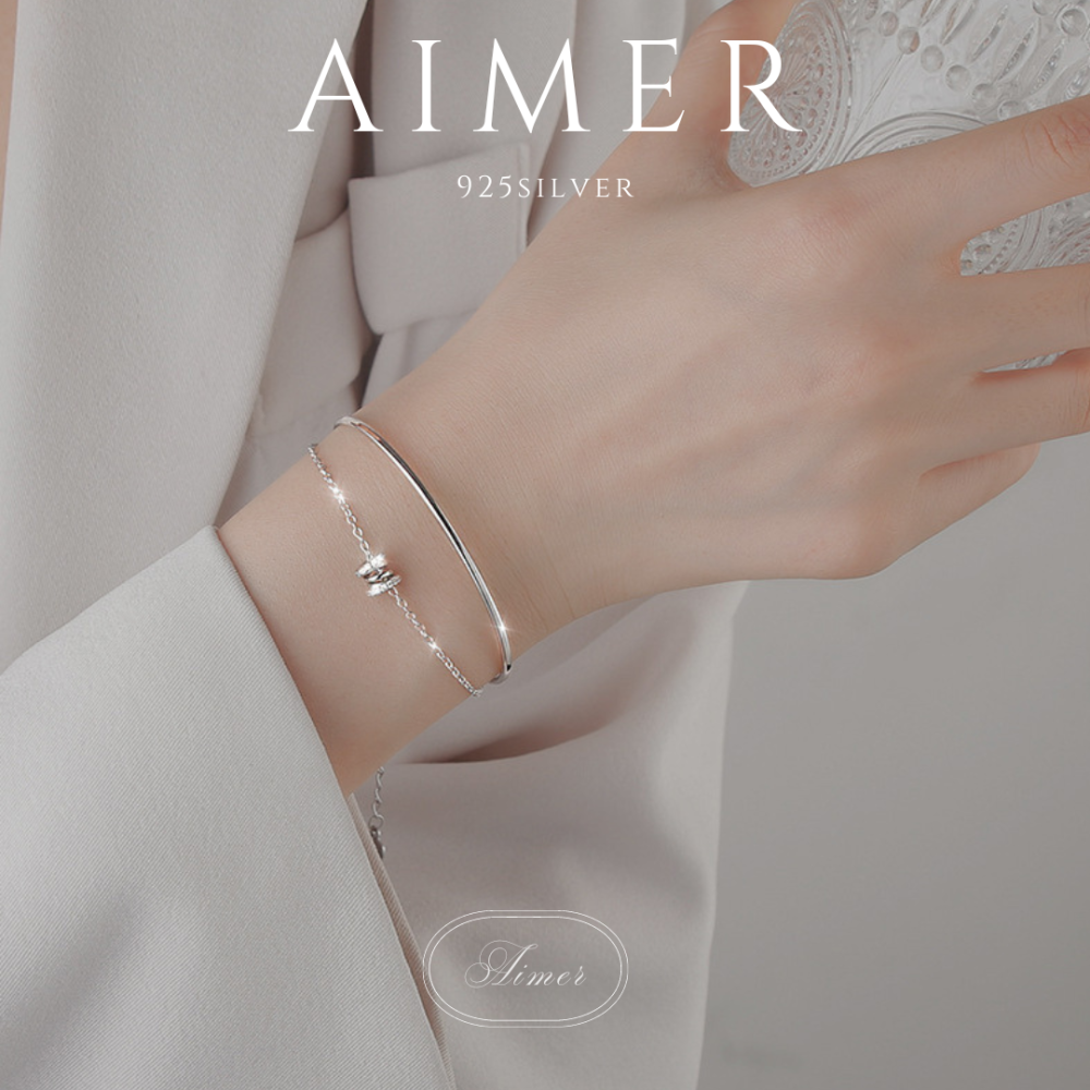 《Aimer ac》韓系S925純銀手鍊 小蠻腰雙層手鍊 羅馬手鍊女 ｜銀色｜24年新款輕奢飾品【台灣現貨+預購】-細節圖3