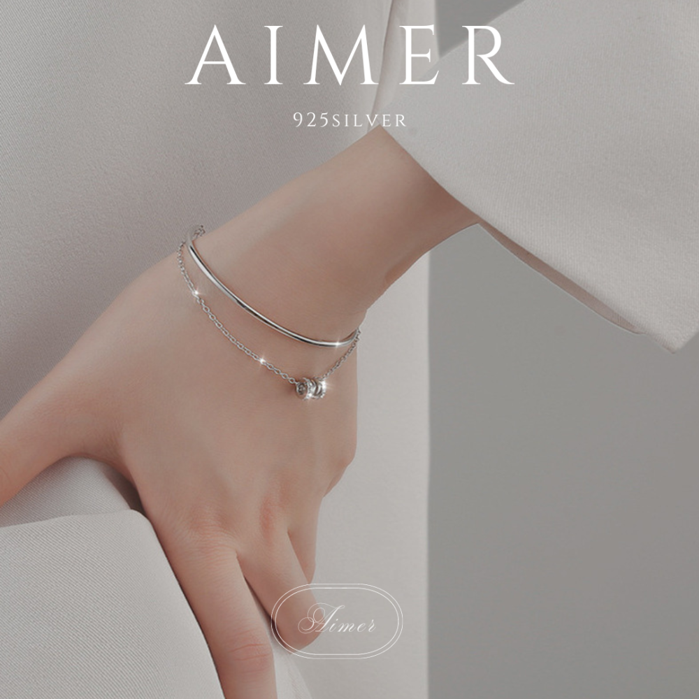 《Aimer ac》韓系S925純銀手鍊 小蠻腰雙層手鍊 羅馬手鍊女 ｜銀色｜24年新款輕奢飾品【台灣現貨+預購】-細節圖4