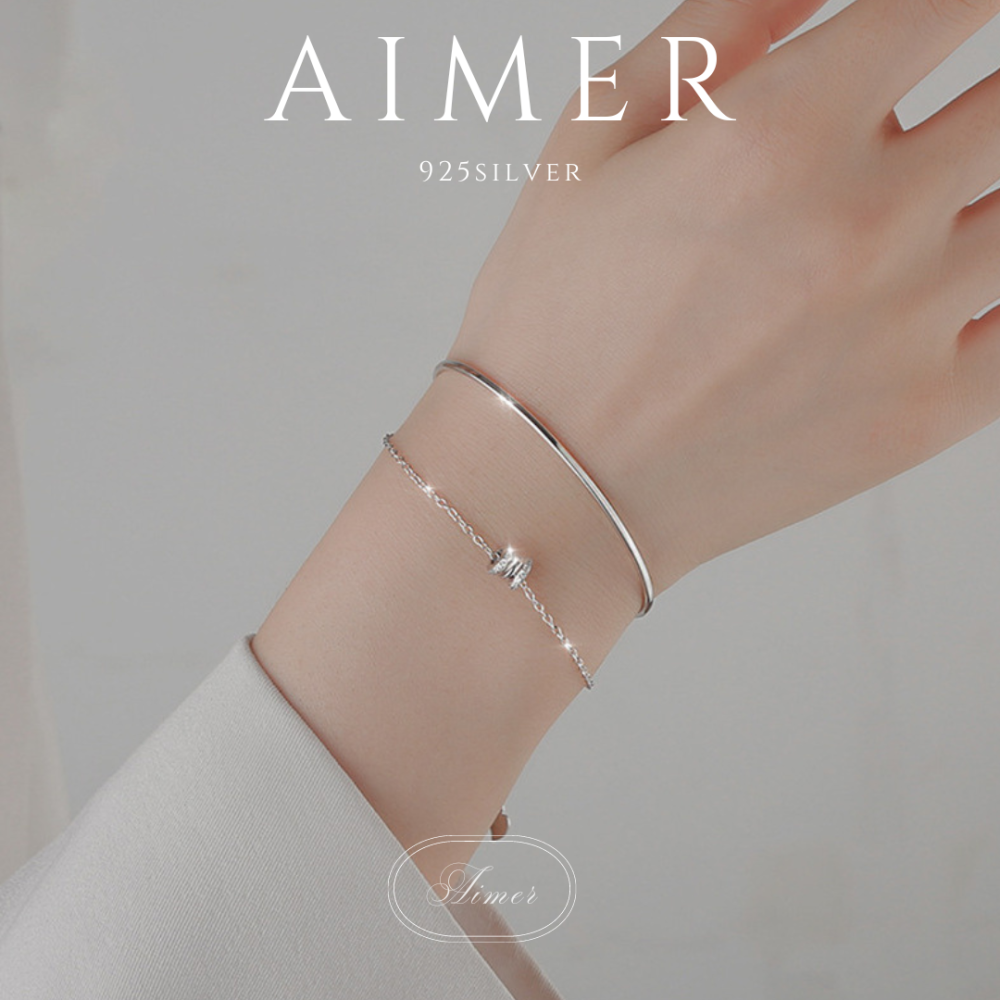 《Aimer ac》韓系S925純銀手鍊 小蠻腰雙層手鍊 羅馬手鍊女 ｜銀色｜24年新款輕奢飾品【台灣現貨+預購】-細節圖5